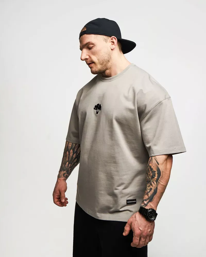 Master of Gains Футболка с Вышивкой Брокколи Серая