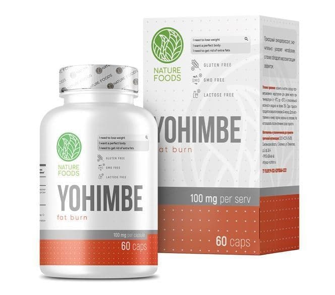 Nature Foods Yohimbe extract 100mg 60 caps фото