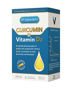 VP Laboratory Curcumin & Vitamine D3 60 caps фото
