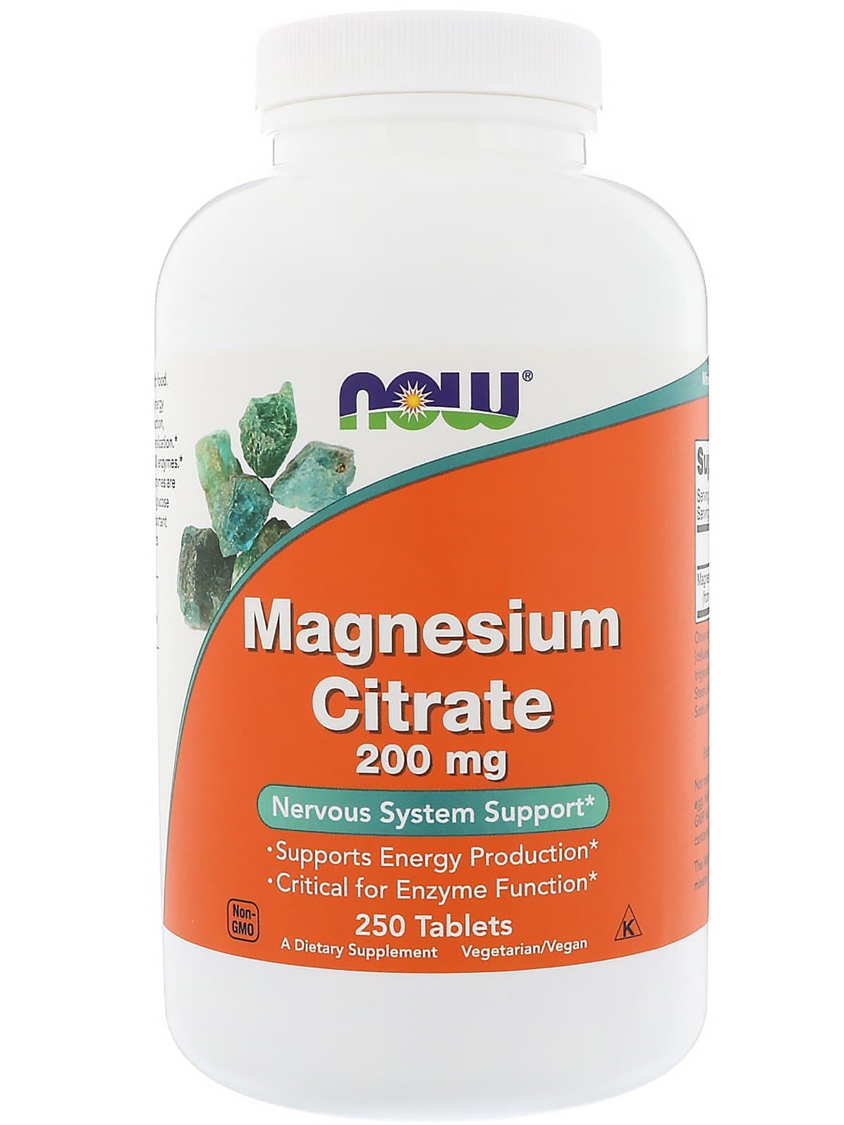 NOW Magnesium Citrate 200mg 250 caps фото